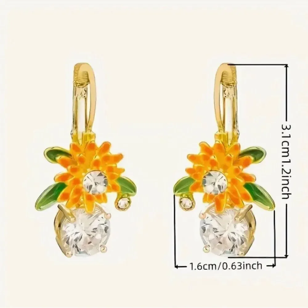 🌼 Betsey Johnson exquisite sunflower & rhinestone earrings 🌼